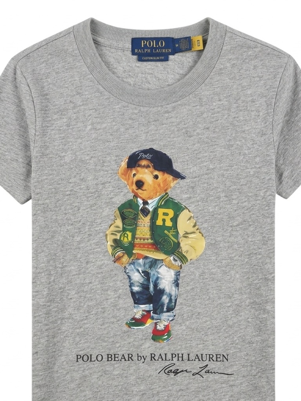 Polo Ralph Lauren Gray Varsity Polo Bear Graphic Tee